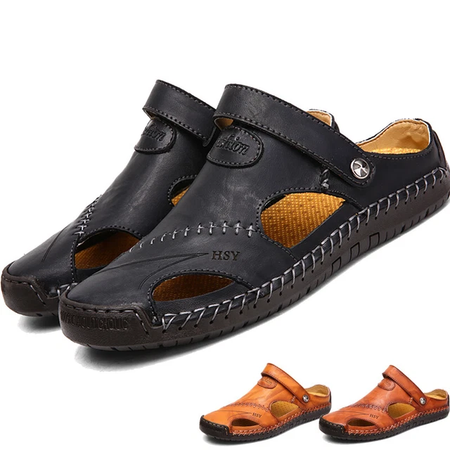UOMO PELLE SANDALI Pescatore Scarpe da Mare All aperto Spiaggia
