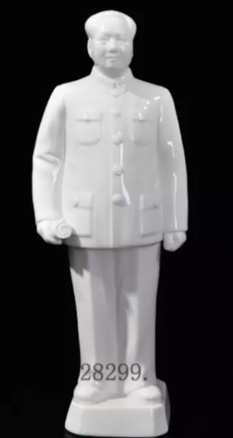 11" Chinese Dehua White Porcelain People Great Man Mao Zedong Chairman Statue