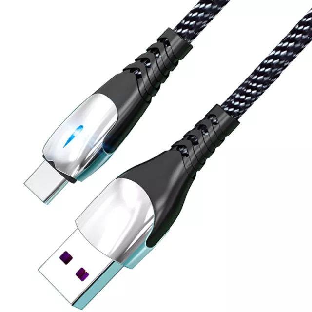 HeavyDuty USB Type C Charging Cable Braided Fast Phone Charger Long Lead 1.2m 2m