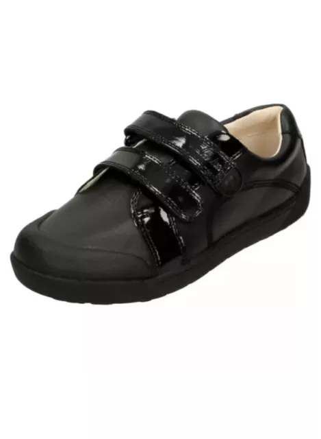 Clarks Lilfolk Bel  Girls Infant Black Leather Shoes Uk Size 11.5 F / 29.5