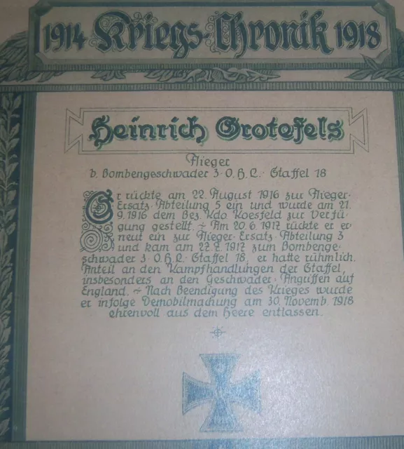 Krieg Chronik - Flieger Erst.Abt 3 Bombengeschwader OHL Angriff England. KOPIE 2