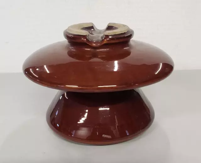 ⚡Vintage Large 15 lb. Brown Ceramic / Glass High Voltage Power Line Insulator⚡