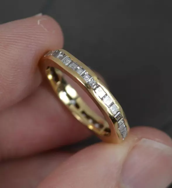 Natural Diamond and 18ct Gold Full Eternity Stack Octagonal Band Ring