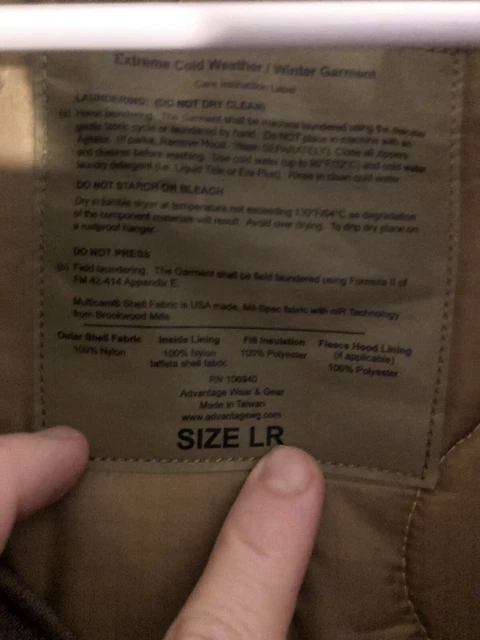 OCP Extreme Cold Weather Jacket Parka ECWCS Gen III (REMOVABLE HOODIE) LARGE 3