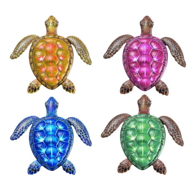Iron Art Simple Style Sea Turtle Vintage Design Metal Wall Hanging for Home