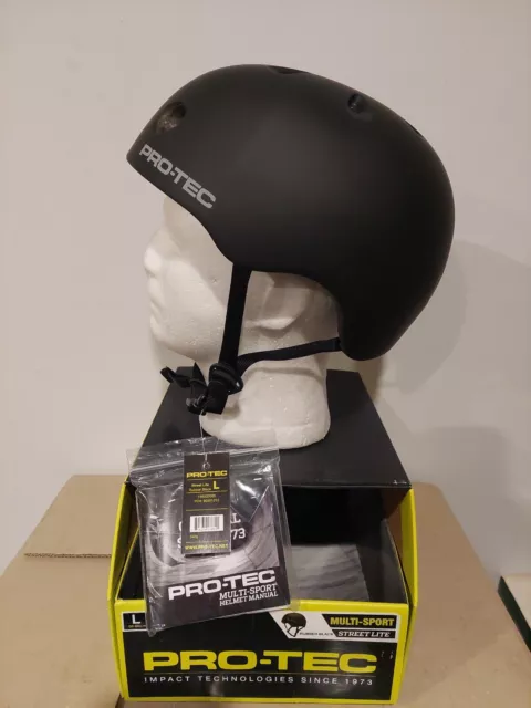 PRO-TEC Multi-Sport Street Lite Certified Skate Bike Helmet Rubber Black Large
