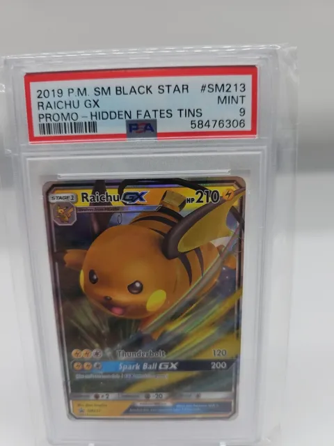 Pokémon TCG Raichu GX SM Black Star Promo SM213 Holo Promo Psa Grade 9 Mint