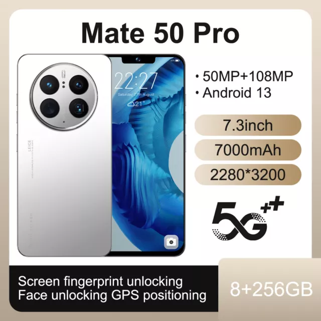 Mate 50 Pro 7.3-inch New globally unlocked dual SIM card 8/256GB  Hot selling