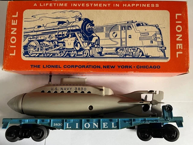 Lionel 3830 Licensed Submarine Car Box - Orange Cardboard Window Box For O/O27 Gauge