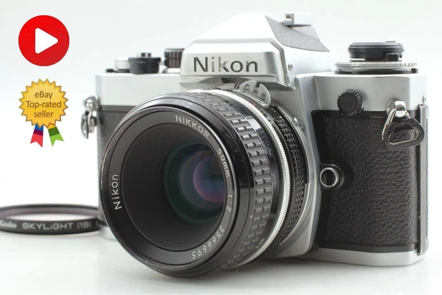 Boîtier Nikon FM2 35mm – Reflex Argentique SLR, Mise Au Point Manuelle, Look Argenté, Années 80