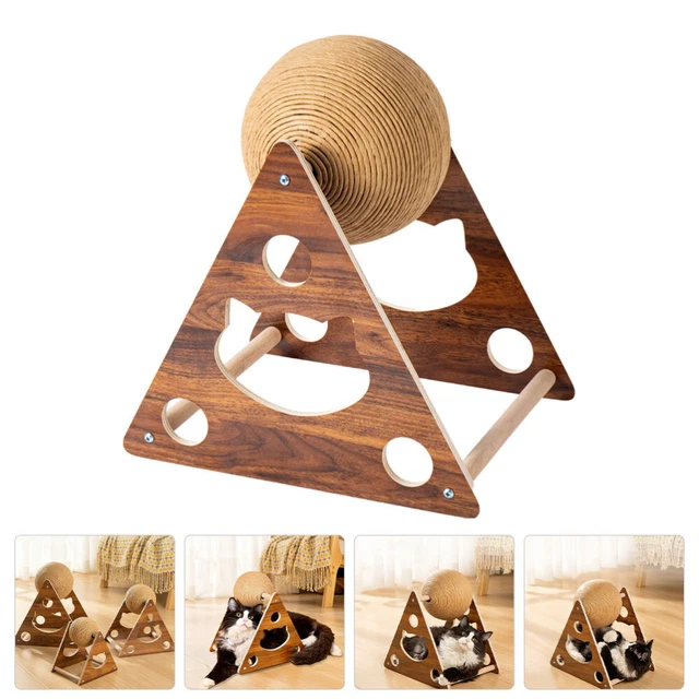cat exercise wheel cat scratcher wood wood toy Chat En plein air Chat Scratcher