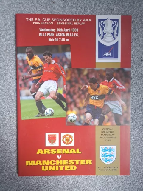 Arsenal V Manchester United 1999 Fa Cup Semi Final Replay- Treble Season