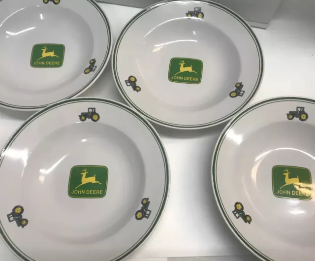 John Deere Soup Bowls “Nothing Runs Like A Deere” Gibson 9” Diameter Set Of 4