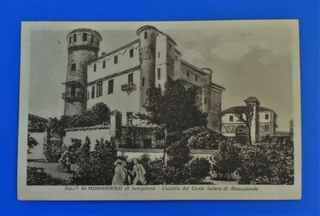 Cartolina Monasterolo Savigliano Castello vg 1940 La Nazione Firenze giornalismo