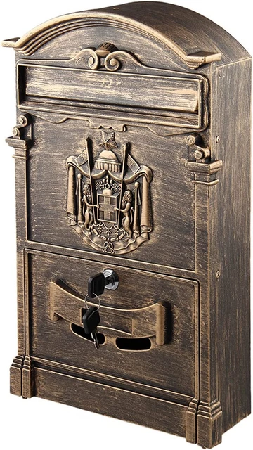 Wall Mount Locking Mailbox Vintage Lockable Metal Mailboxes Large Capacity Postb