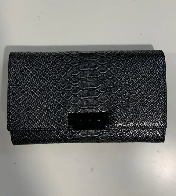 ZAC POSEN Clutch Handbag Leather Crossbody Silver (BRAND NEW)