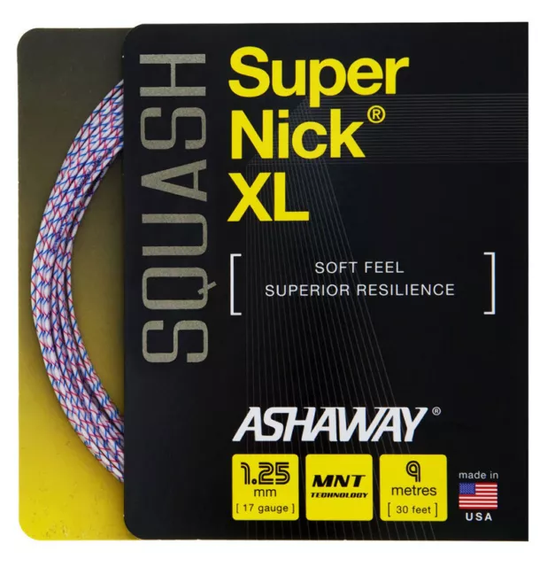 Ashaway SuperNick XL 1.25mm (White with Blue/Red) 9m Packet