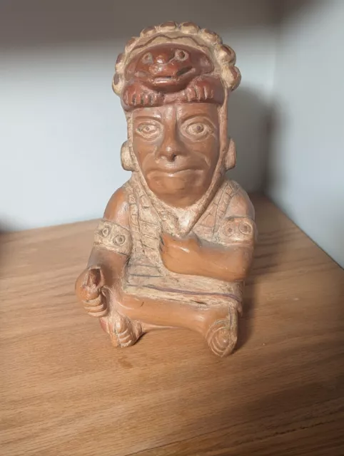 Pre Columbian Moche Style Ceramic Portrait Vessel