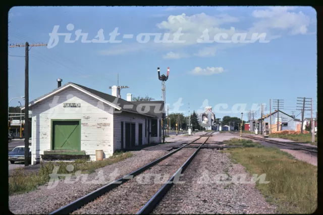 F Original Slide - Burlington Northern BN Station Depot & ROW Elk River MN 1971