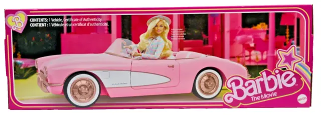 Barbie The Movie Pink Corvette Convertible Car 2023 Mattel