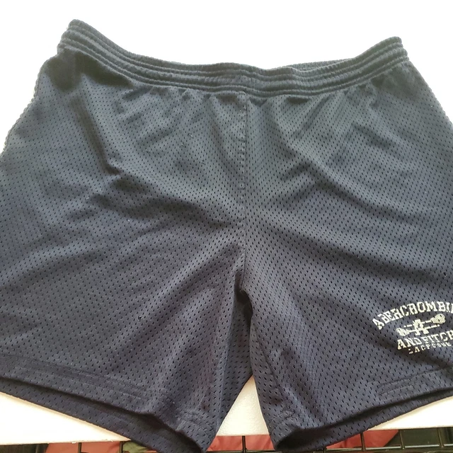 VINTAGE Abercrombie and Fitch Men's Mesh Shorts Blue Drawstring Gym Lacrosse M
