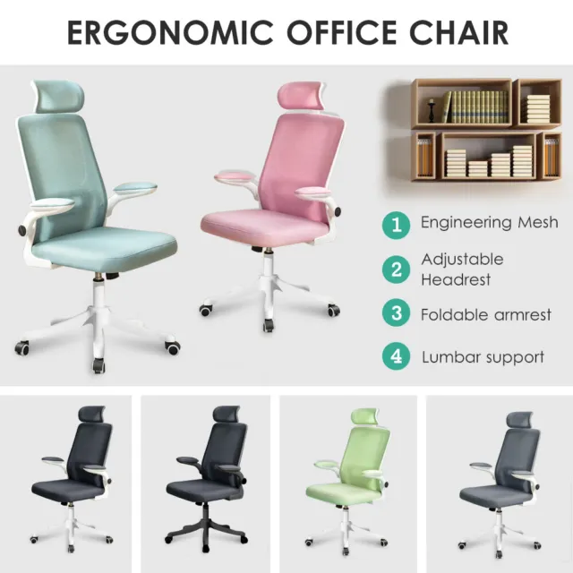 Ergonomic Mesh Computer Office Chair Study Gaming Seat Lumbar Support Recliner