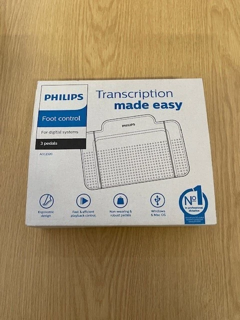 Philips ACC2320 USB Fußsteuerschalter-Transkription 3 Pedal mit Kippschalter