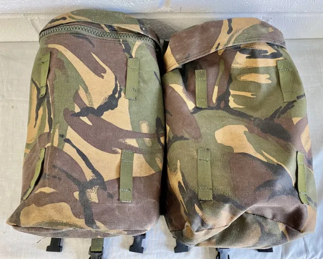 British Military Issue Woodland DPM Camouflage Bergen Side Pocket - Pair