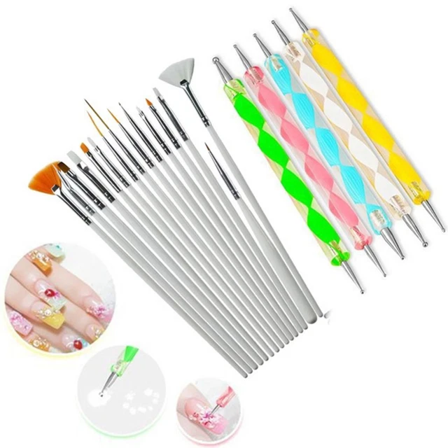 Cepillo para decoración de uñas Set de manicura Cepillos delineadores finos