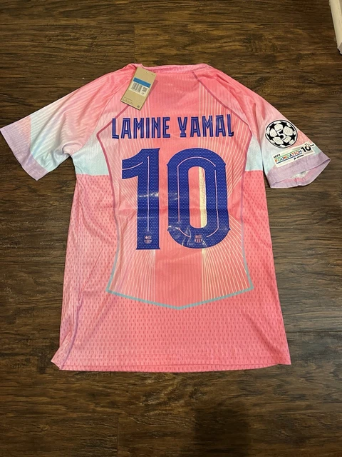 BARCELONA UCL PATCHES Lamine Yamal #10 Pink 2025/26 Size L $62.39