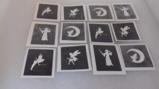 10 - 400 fairy mini stencils for glitter tattoos / airbrush  fairies Tinkerbell