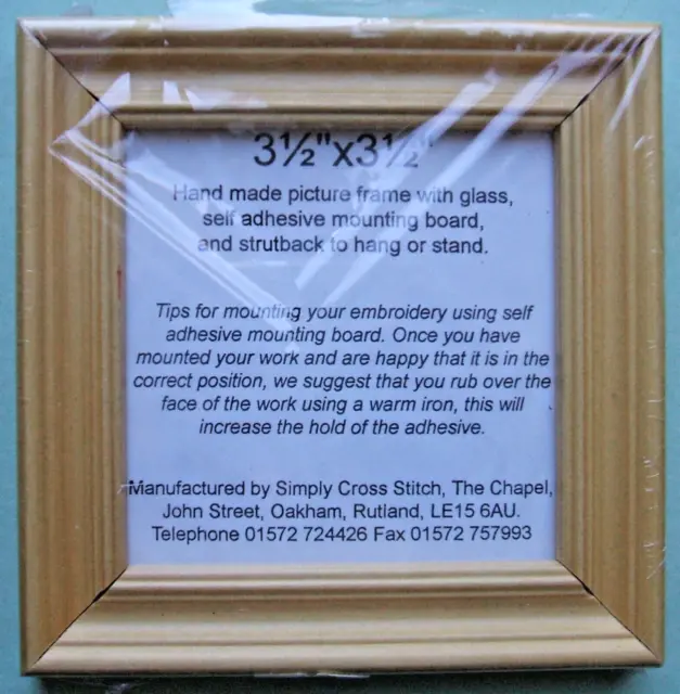 SIMPLY CROSS STITCH FRAME 3.5" x 3.5" - Wooden Frame with glass (CXE4)
