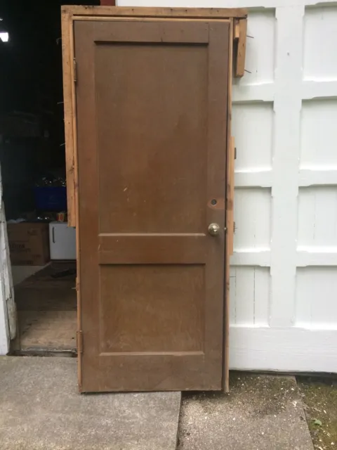 ANTIQUE DOOR NEW ENGLAND 2 panel interior  door  80 X 32 Inches Circa 1950's
