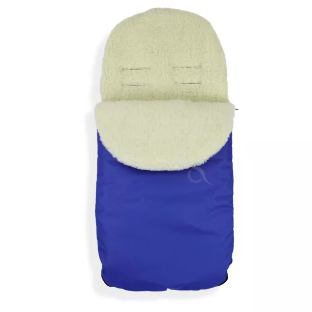 FOOTMUFF Natural WOOL LINING PUSHCHAIR BUGGY STROLLER BABY COSY TOES royal blue