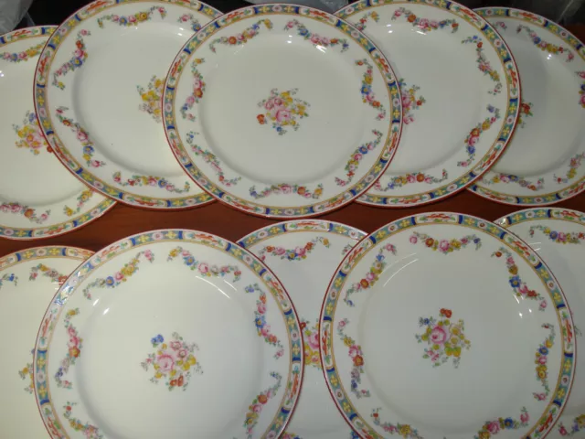 11 x MINTON ROSE BONE CHINA LUNCHEON PLATES 9" A4807 FLORAL SWAGS GLOBE STAMP 11 x MINTON ROSE BONE CHINA LUNCHEON PLATES 9" A4807 FLORAL SWAGS GLOBE STAMP