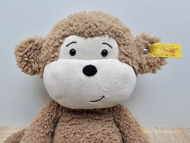 Steiff Kuscheltier Affe 🐵 ''Brownie'', Plüsch, ca. 30 cm, hellbraun 🐒 3