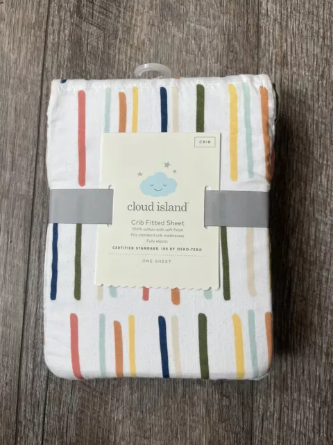 Sábana ajustada para cuna Cloud Island colorida 100 % algodón