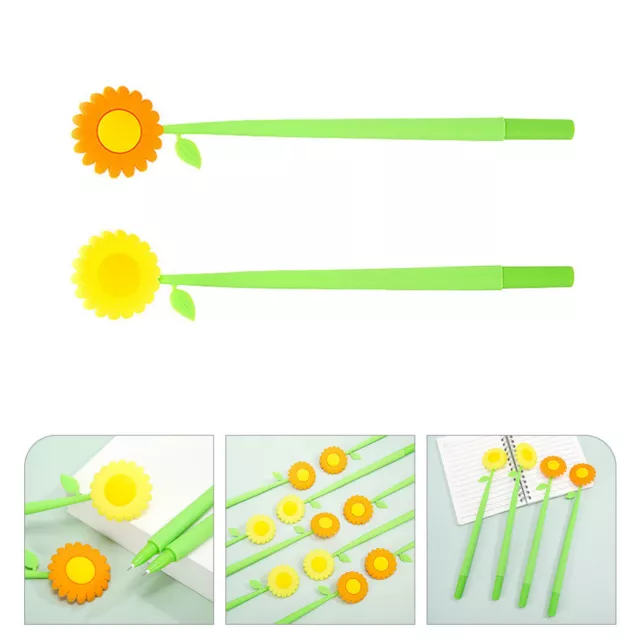 2 Pcs Sonnenblumen Stift Kunststoff Student Tintenstift Für Kinder Bürobedarf