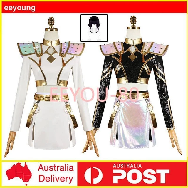 ADULT KPOP DEMON Hunters Zoey Cosplay Costume Wig Black Gold