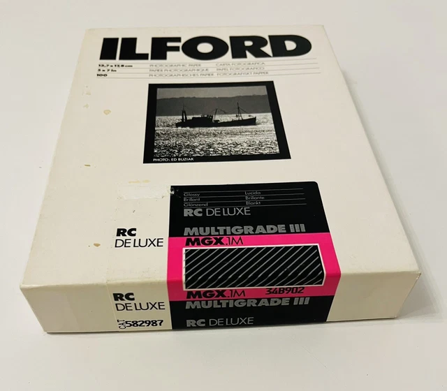 Papier Photo Ilford Multigrade 3 RC Deluxe - 5x7 Pouces - 100 Feuilles - NEUF