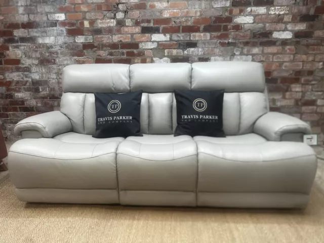 Lay-Z-Boy Empire 3 Seater Sofa, Leather, Grey RRP £2474