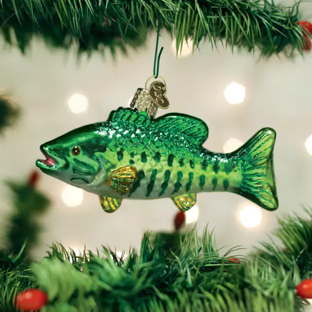 Old World Christmas Smallmouth Bass Ornament with Gift Box