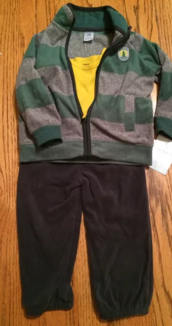 Carter's Sweat Suit Set 18 Months 3 Piece Baby Boys Wilderness Ranger  NWT-$30