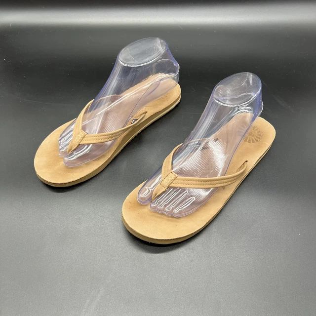 UGG Womans Size 8 Tan Kayla Nubuck Leather 3092 FLip FLops Sandals Slides UGG Womans Size 8 Tan Kayla Nubuck Leather 3092 FLip FLops Sandals Slides