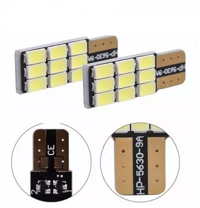 Ampoules LED T10 Veilleuses 9 smd Canbus interieur plaque immatriculation W5W