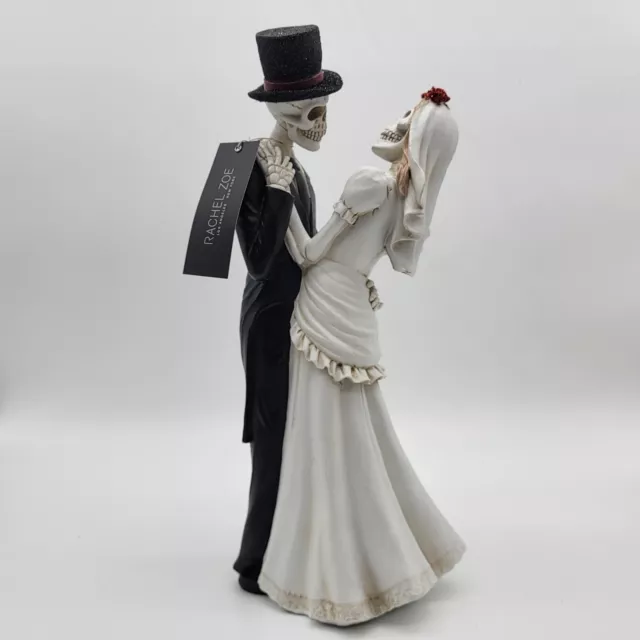 Rachel Zoe White Wedding Large 17.5 Skeleton Bride Groom Dancing Figurine !