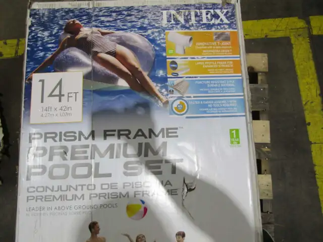 Intex 14Ft x 42In Prism Frame Above Ground Swimming Pool Set with Filter 26719EH