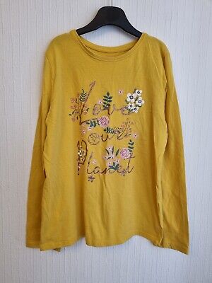 Girls Yellow & Multi Slogan Long Sleeve Top From Primark Age 11-12 Years