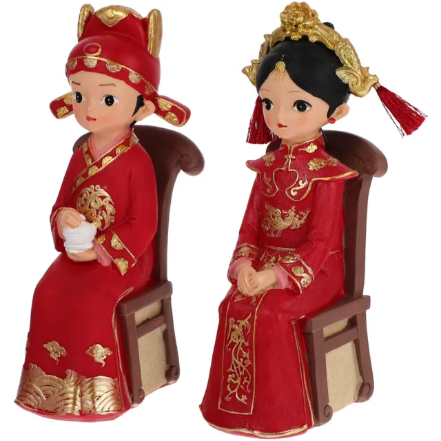 Figurines De Couple Mariage Chinois Traditionnelles Amoureux Statuette