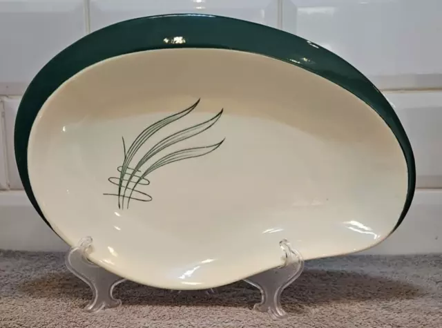 Vintage Large Carlton Ware kidney shaped Serving Bowl Dish White Green